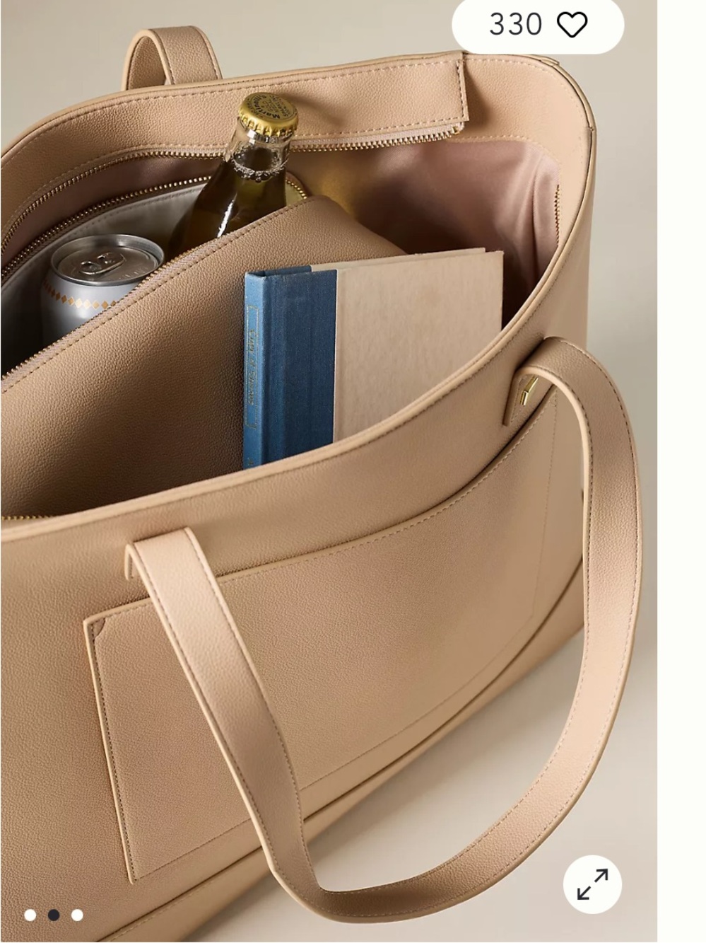 Modern picnic leather tote + lunch bag Anthropologie nwt
